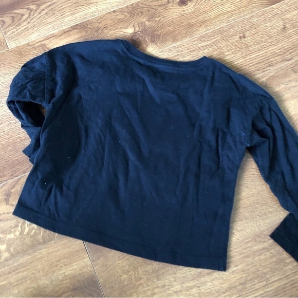 Black Beetlejuice semi-cropped long sleeve graphic tee in size S - Picture 2 of 5